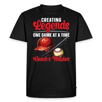 Baseball Coach Baseball Player Baseball Team Sport - Men's Premium Organic T-Shirt - black - Front - Nico (187cm)