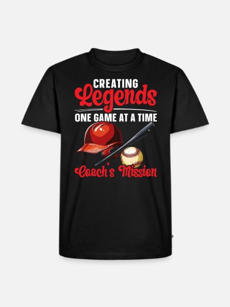 Baseballtrainer Baseballspieler Baseball-Mannschaftssport - Männer Premium Bio T-Shirt - Schwarz