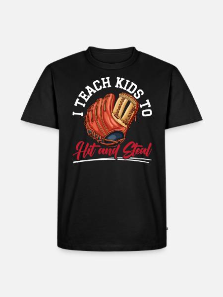 Baseballtrainer Baseballspieler Baseball-Mannschaftssport - Männer Premium Bio T-Shirt - Schwarz