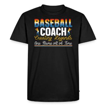 Baseball Coach Baseball Player Baseball Team Sport - Men's Premium Organic T-Shirt - black - Front - Nico (187cm)