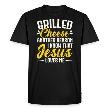 Love Grilled Cheese Please Cheesemaker Cheesy Food - T-shirt Premium bio Homme - noir - Devant - Nico (187cm)