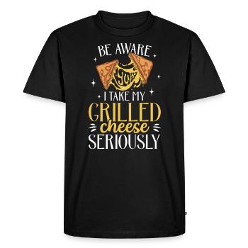 Love Grilled Cheese Please Cheesemaker Cheesy Food - T-shirt Premium bio Homme - noir - Devant - Nico (187cm)