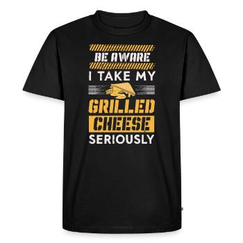 Love Grilled Cheese Please Cheesemaker Cheesy Food - T-shirt Premium bio Homme - noir - Devant - Nico (187cm)