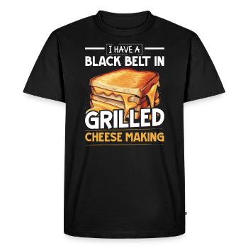 Love Grilled Cheese Please Cheesemaker Cheesy Food - T-shirt Premium bio Homme - noir - Devant - Nico (187cm)
