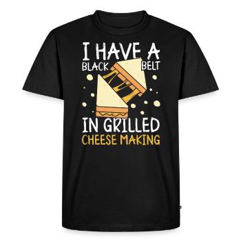 Love Grilled Cheese Please Cheesemaker Cheesy Food - T-shirt Premium bio Homme - noir - Devant - Nico (187cm)