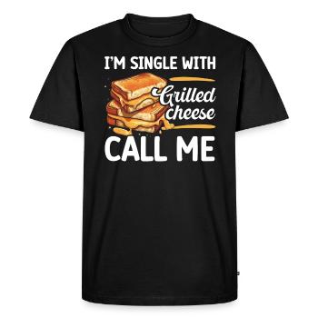 Love Grilled Cheese Please Cheesemaker Cheesy Food - T-shirt Premium bio Homme - noir - Devant - Nico (187cm)