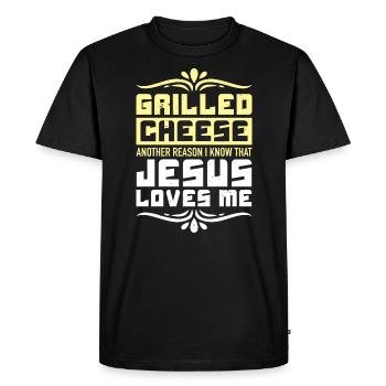 Love Grilled Cheese Please Cheesemaker Cheesy Food - T-shirt Premium bio Homme - noir - Devant - Nico (187cm)