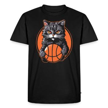 Basketball Cat Basketteur Joueur de basket-ball J’aime le basket-ball - T-shirt Premium bio Homme - noir - Devant - Nico (187cm)