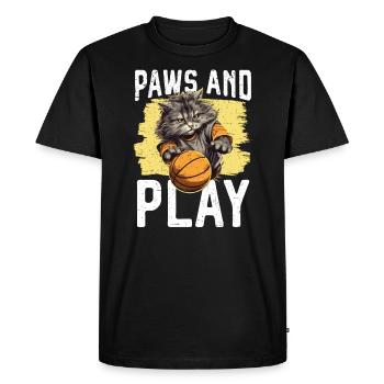 Basketball Cat Basketteur Joueur de basket-ball J’aime le basket-ball - T-shirt Premium bio Homme - noir - Devant - Nico (187cm)