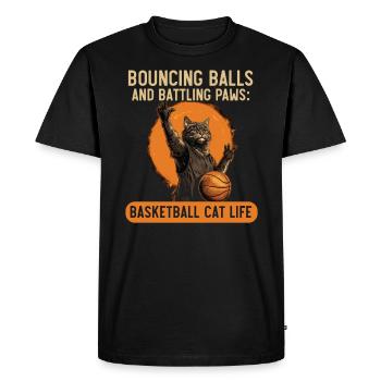 Basketball Cat Basketball Player I Love Basketball - Men's Premium Organic T-Shirt - black - Front - Nico (187cm)