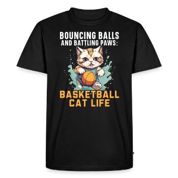 Basketball Cat Basketball Player I Love Basketball - Men's Premium Organic T-Shirt - black - Front - Nico (187cm)