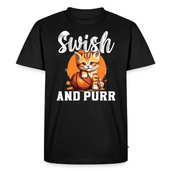 Basketball Cat Basketteur Joueur de basket-ball J’aime le basket-ball - T-shirt Premium bio Homme - noir - Devant - Nico (187cm)