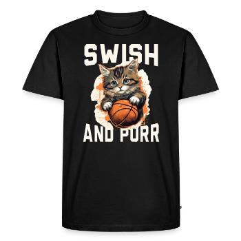 Basketball Cat Basketteur Joueur de basket-ball J’aime le basket-ball - T-shirt Premium bio Homme - noir - Devant - Nico (187cm)
