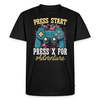 Gamer Infirmière Joueur de jeux vidéo Jeu Soins infirmiers - T-shirt Premium bio Homme - noir - Devant - Nico (187cm)