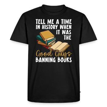 Book Lover Bookworm Reading Librarian Education - Men's Premium Organic T-Shirt - black - Front - Nico (187cm)