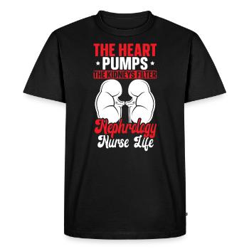 Néphrologie Infirmière Emploi médical Médecine Soins infirmiers - T-shirt Premium bio Homme - noir - Devant - Nico (187cm)
