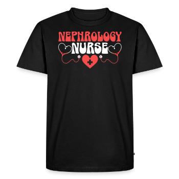 Néphrologie Infirmière Emploi médical Médecine Soins infirmiers - T-shirt Premium bio Homme - noir - Devant - Nico (187cm)