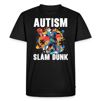Autisme Basketball Autism Warrior Basketteur - T-shirt Premium bio Homme - noir - Devant - Nico (187cm)