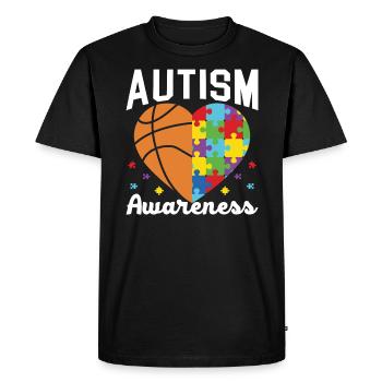 Autisme Basketball Autism Warrior Basketteur - T-shirt Premium bio Homme - noir - Devant - Nico (187cm)