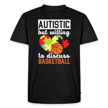 Autisme Basketball Autism Warrior Basketteur - T-shirt Premium bio Homme - noir - Devant - Nico (187cm)