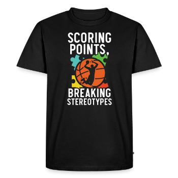 Autisme Basketball Autism Warrior Basketteur - T-shirt Premium bio Homme - noir - Devant - Nico (187cm)