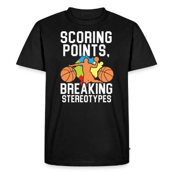 Autisme Basketball Autism Warrior Basketteur - T-shirt Premium bio Homme - noir - Devant - Nico (187cm)