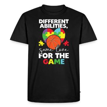 Autisme Basketball Autism Warrior Basketteur - T-shirt Premium bio Homme - noir - Devant - Nico (187cm)