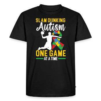 Autisme Basketball Autism Warrior Basketteur - T-shirt Premium bio Homme - noir - Devant - Nico (187cm)