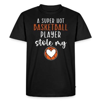 Basketball Girlfriend Love Couple Relationship - T-shirt Premium bio Homme - noir - Devant - Nico (187cm)