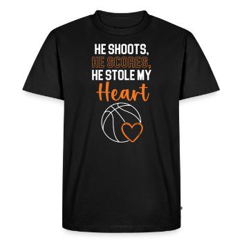 Basketball Girlfriend Love Couple Relationship - T-shirt Premium bio Homme - noir - Devant - Nico (187cm)
