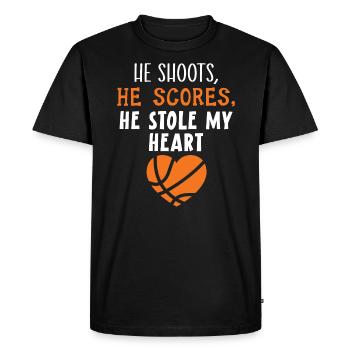 Basketball Girlfriend Love Couple Relationship - T-shirt Premium bio Homme - noir - Devant - Nico (187cm)