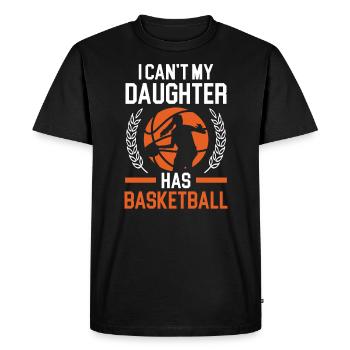 Fille Basketball Sport Basketball Papa Maman - T-shirt Premium bio Homme - noir - Devant - Nico (187cm)
