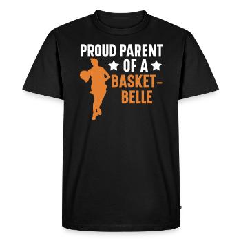 Fille Basketball Sport Basketball Papa Maman - T-shirt Premium bio Homme - noir - Devant - Nico (187cm)