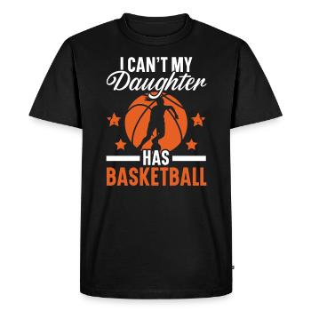 Fille Basketball Sport Basketball Papa Maman - T-shirt Premium bio Homme - noir - Devant - Nico (187cm)