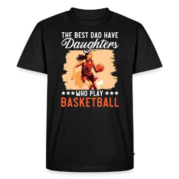 Fille Basketball Sport Basketball Papa Maman - T-shirt Premium bio Homme - noir - Devant - Nico (187cm)