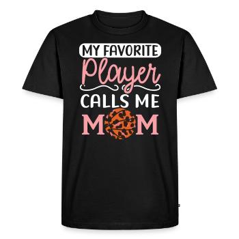 Fille Basketball Sport Basketball Papa Maman - T-shirt Premium bio Homme - noir - Devant - Nico (187cm)