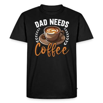 Dad Coffee Drinker Caffeine Daddy Fathers Day - Men's Premium Organic T-Shirt - black - Front - Nico (187cm)