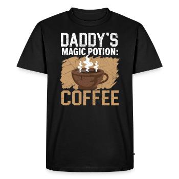 Dad Coffee Drinker Caffeine Daddy Fathers Day - Men's Premium Organic T-Shirt - black - Front - Nico (187cm)