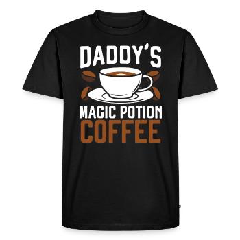 Dad Coffee Drinker Caffeine Daddy Fathers Day - Men's Premium Organic T-Shirt - black - Front - Nico (187cm)