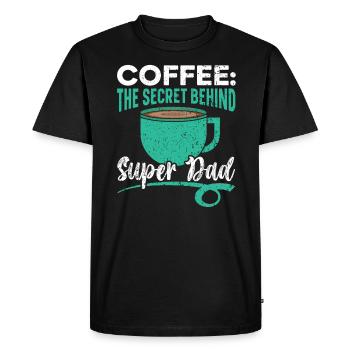 Dad Coffee Drinker Caffeine Daddy Fathers Day - Men's Premium Organic T-Shirt - black - Front - Nico (187cm)