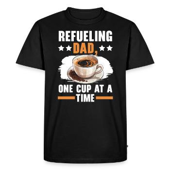 Dad Coffee Drinker Caffeine Daddy Fathers Day - Men's Premium Organic T-Shirt - black - Front - Nico (187cm)