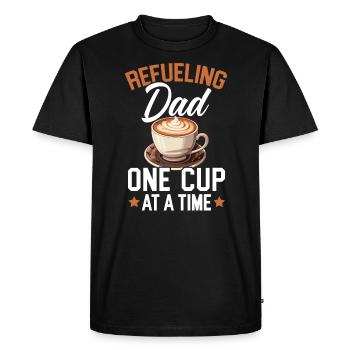 Dad Coffee Drinker Caffeine Daddy Fathers Day - Men's Premium Organic T-Shirt - black - Front - Nico (187cm)
