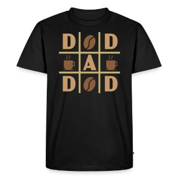 Dad Coffee Drinker Caffeine Daddy Fathers Day - Men's Premium Organic T-Shirt - black - Front - Nico (187cm)