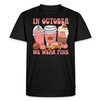 Soutien au cancer du sein Sensibilisation au cancer du sein - T-shirt Premium bio Homme - noir - Devant - Nico (187cm)
