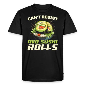 Avocado Sushi Roll Nigiri Avocado Fruit Guacamole - T-shirt Premium bio Homme - noir - Devant - Nico (187cm)
