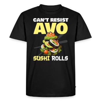 Avocado Sushi Roll Nigiri Avocado Fruit Guacamole - T-shirt Premium bio Homme - noir - Devant - Nico (187cm)