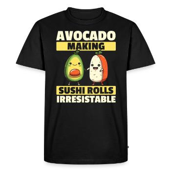 Avocado Sushi Roll Nigiri Avocado Fruit Guacamole - T-shirt Premium bio Homme - noir - Devant - Nico (187cm)