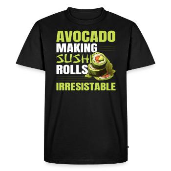 Avocado Sushi Roll Nigiri Avocado Fruit Guacamole - T-shirt Premium bio Homme - noir - Devant - Nico (187cm)