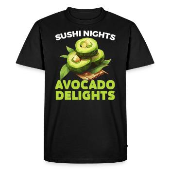 Avocado Sushi Roll Nigiri Avocado Fruit Guacamole - T-shirt Premium bio Homme - noir - Devant - Nico (187cm)