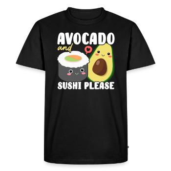 Avocado Sushi Roll Nigiri Avocado Fruit Guacamole - T-shirt Premium bio Homme - noir - Devant - Nico (187cm)